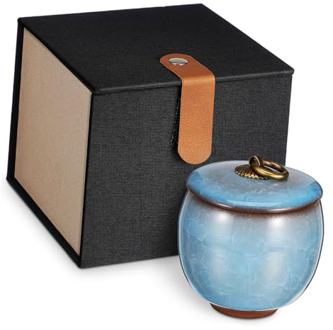 Kisangel Urne pour Animaux de Compagnie Céramique Petite Urne à Cendres Boîte Souvenir Sécurisée pour Chiens et Design Élégant et Compact Entretien Facile et Durable