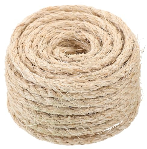 HYTROVE Natural Sisal Cat Tree Rope 6mm x 10m Heavy-duty Wear-resistant Hemp Rope for Diy Cat Scratching Post Replacement Household Multi-function