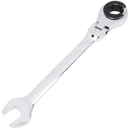 VBESTLIFE Llave de Trinquete de Cabeza Flexible de 19 Mm, Llave de Trinquete con 72 Dientes, Acero CRV, para Tuercas sobre, Frenos o Líneas de Aire Acondicionado