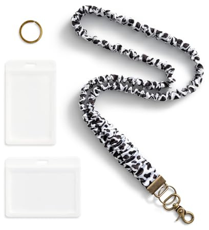 AOKSUNOVA Leopardenmuster Lanyard Schlüsselband Lang Schlüsselanhänger zum Umhängen für Schlüssel, Ausweishülle