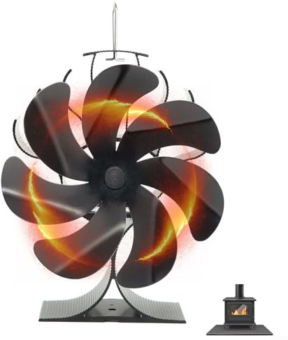 Ventilatore per camino con 7 pale per una maggiore circolazione dell'aria e protezione contro il surriscaldamento