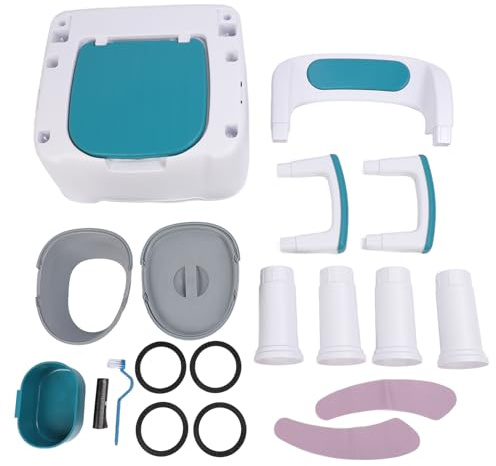 Sedia toilette portatile comodino per adulti con doppio secchio interno Schienale con cuscino in PU antiscivolo Capacità 150 kg Sedia toilette blu per anziani e donne incinte