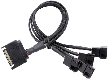 AMISENK Cable de extensión de ventilador SATA a 4 pines, flexible de 1 a 3/4 para optimizar los flujos de aire y protección de componentes de computadora, carcasa de PC, cable de extensión de
