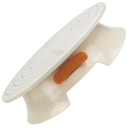 Hoement Piattaforma Girevole per Torta in Plastica da 12 Pollici con Scala, Supporto Antiscivolo per Decorazione Dolci, Alzata per Pasticceria Fai da Te, per Uso Domestico e Preparazione