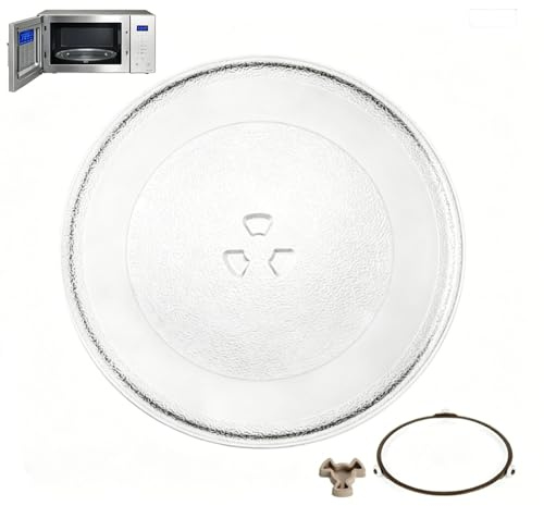 DUDUI Plato universal para microondas de 24,5 cm, plato giratorio para microondas con 3 botones, 1 anillo giratorio para microondas y 1 plato giratorio para microondas, para microondas, cocina