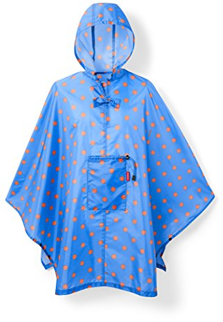 reisenthel mini maxi Damen poncho Regenmantel, mehrfarbig (azure dots),141 x 116 cm