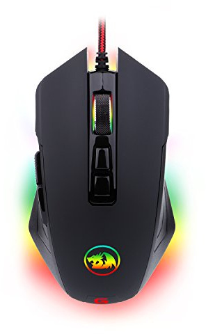 Redragon M715 Dagger RGB LED Backlit Wired MMO PC Gaming Mouse, Ergonomic High-Precision Programmable with 7 RGB backlight modes up to 10000 DPI User Adjustable.