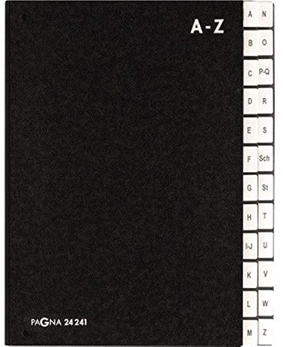 PAGNA Pultordner 24241-04 DIN A4 A-Z 24Fächer Hartpappe schwarz