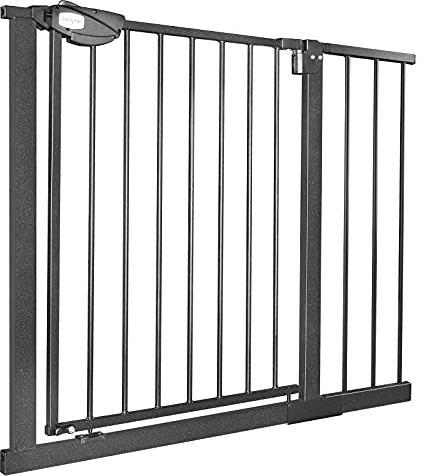 UISEBRT Dörrskyddsgaller utan borrning, trappskydd för barn 95–105 cm brett, bil-stängande babyskyddsgaller metallgaller svart