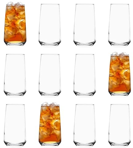 LAV Lal Highball, bicchieri alti da 480 ml, trasparenti, per acqua, gin, succhi di frutta, cocktail, set da 12