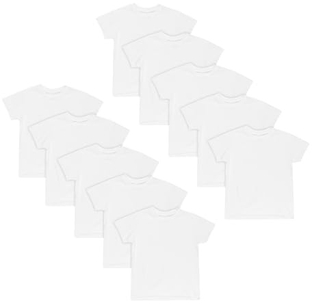 Hanes Boys Eco White Crew Undershirts, 10 Pack, Size M