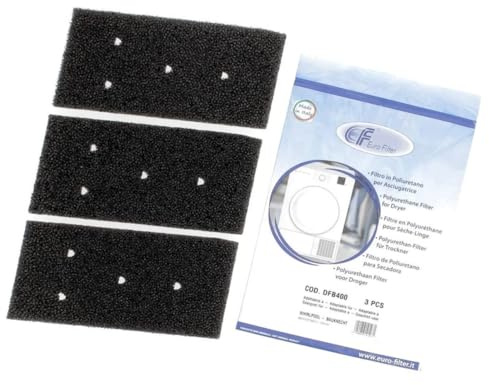 SOS Accessoire Lot de 3 filtres mousse pour Sèche-linge 481010716911 BAUKNECHT, KITCHENAID, LADEN, MAYTAG, PRIVILEG, WHIRLPOOL