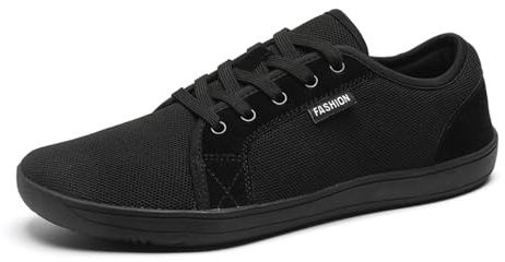 AONEGOLD Breda barfotaskor för män, kvinnor, nolldroppe, lättviktsskor, utomhus, vandringsskor, minimalistiska promenadskor, andningsbara, vardagliga sneakers, storlek 4-13 UK, 8885 Svart, 46 EU