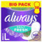 Always Daily Fresh Slipeinlagen Long, mit 100% pflanzenbasierten Fasern, 38 Stück, ohne Duft, bis zu 12 Stunden Schutz, ohne Duft