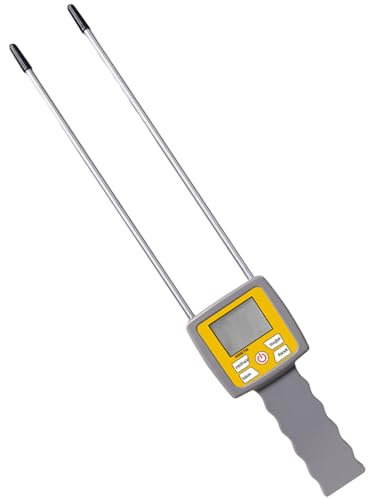Medidor alimentador de doble sonda fácil de transportar con pantalla LCD retroiluminada, probador agrícola para forrajes, hierba, paja, granos, heno, comprobador de henos