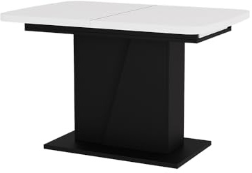 Vicco Esstisch Fenaro, Weiß/Schwarz, 120-160 x 80 cm | ausziehbar, ausziehbar mit Einlegeplatte für flexible Tischgrößen