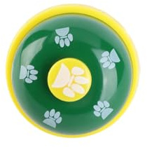 Naroote Cloche de Dressage Antirouille pour Animaux de Compagnie, avec Anneau Mélodieux, pour la Discipline et Le Développement de L'intelligence des Animaux de Compagnie (Vert et Jaune)