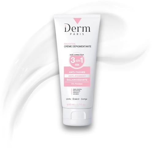 iDerm Paris - Crème Dépigmentante 3-en-1 Nuit - Anti-Taches, Anti-Pigment, Anti-Acné - Alpha Arbutine, Niacinamide, Vitamine C, AHA/BHA - 50 ml