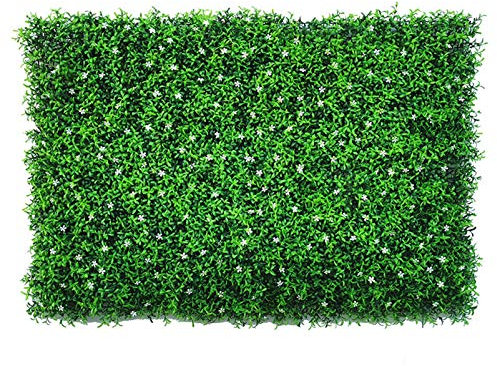 QIAOH Green Boxwood Wall Mat 20PCS, Artificial Boxwood Panels Topiary Hedge Plant Leave Privacy Hedge Screen Decorative Fence Screen for Both Outdoor or Indoor Decoration