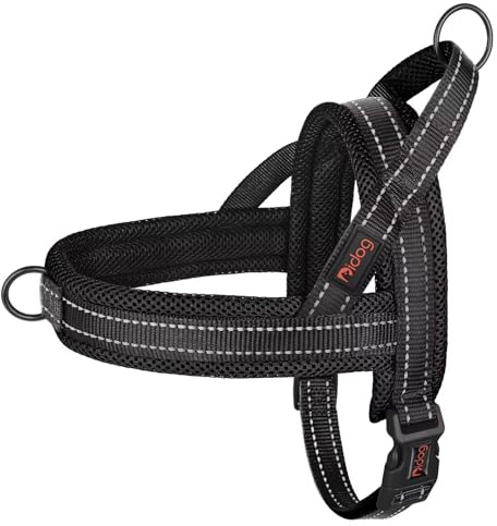 Didog No Pull Dog Harness with Soft Mesh Padded,Reflective & Quick Fit Light Weight Dog Strap Vest Harness,Easy for Walking Training (M:Chest 21-26, Mesh-Black)