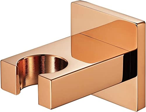 YRUIIA Handbrause Halterung Duschhalterung Wand Duschkopfhalterung Brausehalter Messing Quadratisch Duschbrause Halterung für Handbrause, Brausehalter Duschkopf Halter,Rose Gold