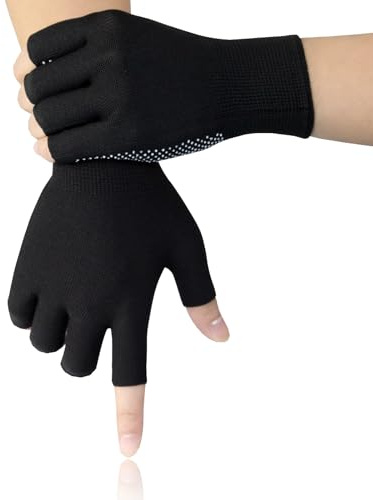 Leetye Mei Fingerless Cycling Gloves, Half Finger Work Gloves for Men and Women, Anti-slip Breathable Thin Glove for Driving Workout Weight Lifting Gym Bike Hiking Gloves