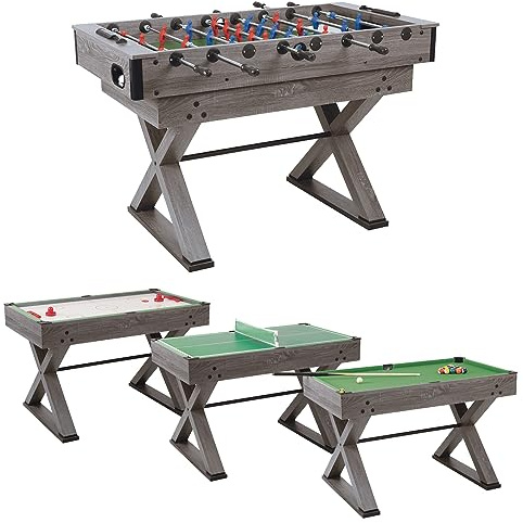 Tavolo Multigioco 9 in uno - versione calciobalilla aste rientranti. Calciobalilla, biliardo, ping pong, speedhockey, bowling, shuffleboard, backgammon, scacchi e dama