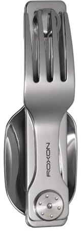 Roxon C2 Campingbesteck, 2 in 1 abnehmbares, faltbares Besteck mit Gabel und Löffel für Outdoor, Camping, Wandern, leicht zu transportieren, sehr praktisches Geschirr