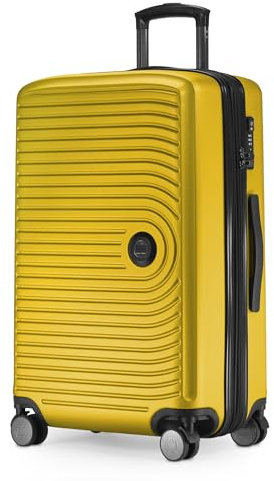 Hauptstadtkoffer Mitte - Valigia Rigida di Medie Dimensioni, TSA, 4 Ruote, Bagaglio da Stiva con Espansione di Volume di 8 cm, 68 cm, 88 L, Giallo