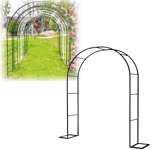 Rosenbogen Metall, Torbogen Rankhilfe für Garten, Gartenbogen für Kletterpflanzen, Hochzeitsbogen für drinnen und draußen Gartendekoration 120x200cm 160x220cm 200x230cm 350x220cm(Color:Black,Size:260x