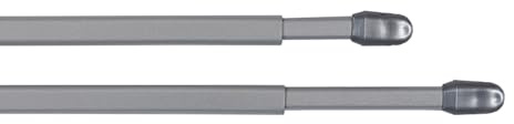 CINTACOR | Barra Cortina Extensible Metálica, Barra de Cortina Sin Taladrar, Barra Ajustable para Ventana. Portavisillos Extensible Diámetro 11mm | 2 piezas | Gris, Longitud 80-145cm