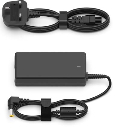 MJXYXCDH 19V 3.42A Power Supply Compatible with HP Pavilion Monitor 20 21.5 22 23 23.8 25 27 IPS LED HD Display 22f 22m 22w 22y 24f 24fh 24w 27fh 27fw 27w Gaming Monitor UK Plug Charger