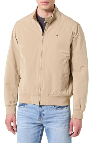 Tommy Hilfiger Herren Übergangsjacke Harrington mit Reißverschluss, Braun (Camel), L