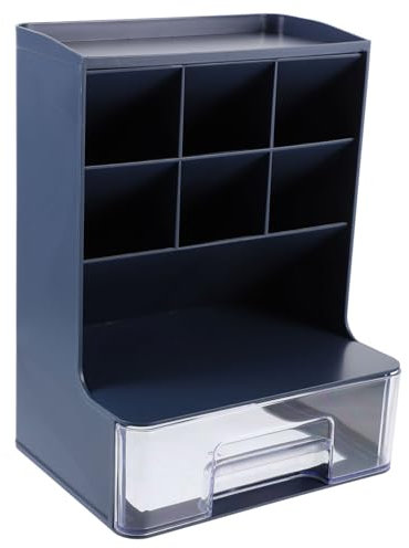 NAMOARLY Schreibtisch Organizer Mit Stifthalter Und Fächern Praktischer Und Kompakter Aufbewahrungsbox Für Büro Und Zuhause Mit Transparentem Drawer Für Stifte Und Büromaterialien