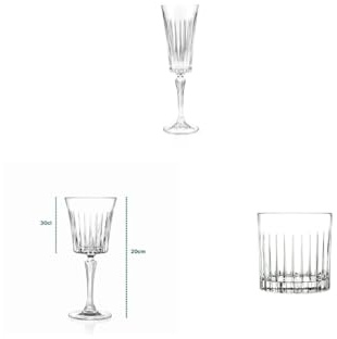 Wintem - Bicchieri Acqua Vetro, Calici Vino, Flute Vetro per Prosecco e Aperitivo | Set Timeless 18 Pezzi in Cristallo Luxion® Elegante e Lavabile in Lavastoviglie