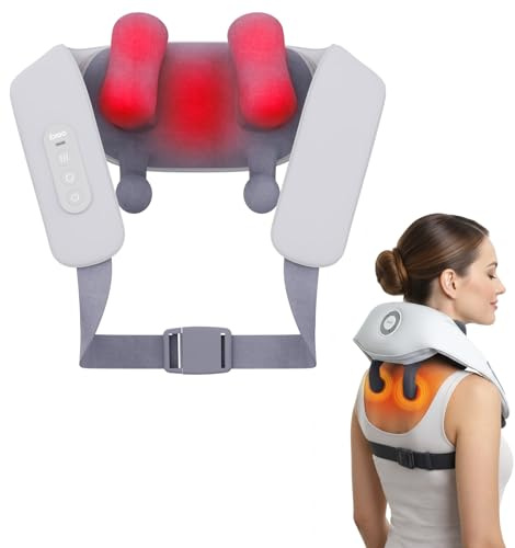Shiatsu Neck and Back Massagers with Heat, 150 Mins Use, 4 Modes & Adjustable Massage Head, Father’s Day Gift for Dad, Electric 3D Deep Tissue Kneading for Shoulder, Leg, Muscle Soreness, Pain Relief