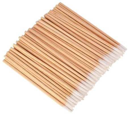 Beavorty 100 Bastoncillos de Algodón de Madera Punta Única para Maquillaje y Limpieza, No Sueltan Pelusa, Cómodos, Limpieza de Oídos
