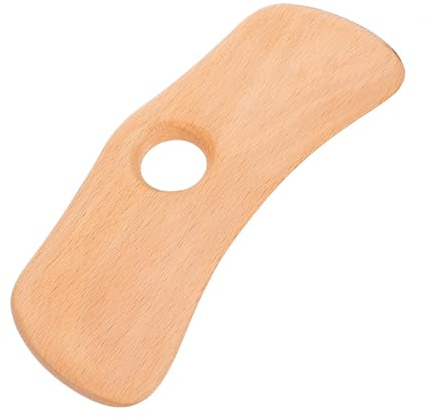 NIYANGLE 1pezzi Raschietto in Legno Per Agopuntura Strumento Per Raschiare Guasha Utilizzabile Per Massaggi Dispersione Di Umidità Eliminazione Di Vento e Freddo Design Perforato Ergonomico
