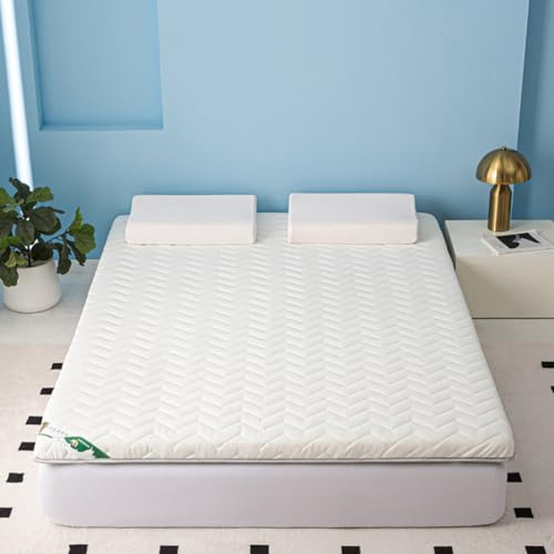Generisch Futon Matratze, 5 cm/8 cm Dick Atmungsaktive Rollmatratze Tatami Matte Japanisch,Faltbar Bodenmatratze Kinderzimmer,Klappbar Schlafmatratze Auto Gäste,Camping Matratze,White 5cm,120x180cm