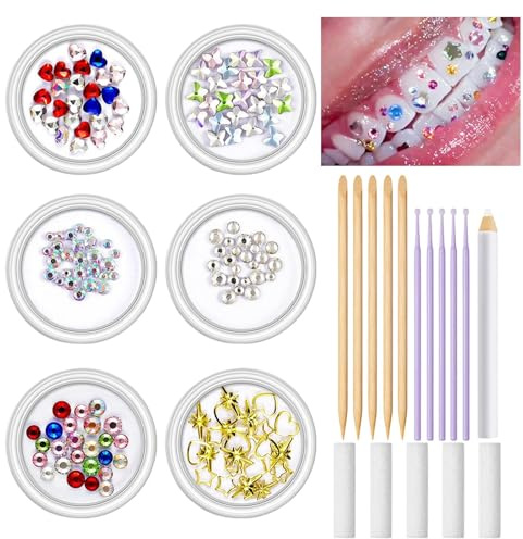 Genérico Kit De Gemas Dentales,Kit De Joyería Con Piedras Para Dientes - De Artificial Elegantes Para Bodas Fiestas Cumpleaños Eventos Fotos Cosplay Fiestas De Graduación Baile Adolescentes
