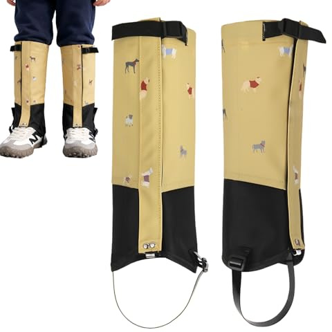 Tuxuseo Polainas para botas de senderismo - Cubiertas antideslizantes ajustables | Polainas de nieve para piernas para niños al aire libre, para niñas, adolescentes, escalada, motociclismo, raquetas