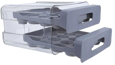 Hohopeti Eierdose Kühlschrank Organizer Große Kapazität Eierhalter Kühlschrank-eierspender Eierbox Eierorganisator Für Kühlschrank Eierbehälter Pet、pp Dark Grey