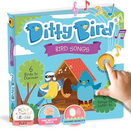 Libro de Pájaros Ditty Bird para Niños | Realista, Interactivo y Musical Amantes de los pájaros de 1 a 3 años!