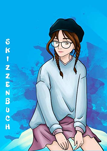 Skizzenbuch: Manga Anime Comic Zeichenbuch Notizbuch Kunst Zeichenblock Anime Frau Jugendlicher Mit Gläsern
