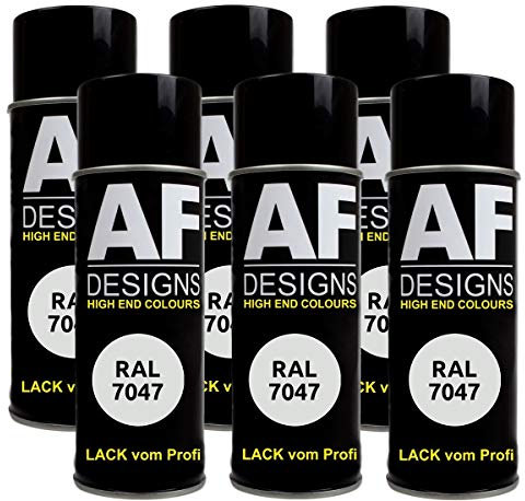 6 X RAL vernice spray vernice vernice vernice colorata vernice vernice spray RAL 7047 grigio argento 4 satinato
