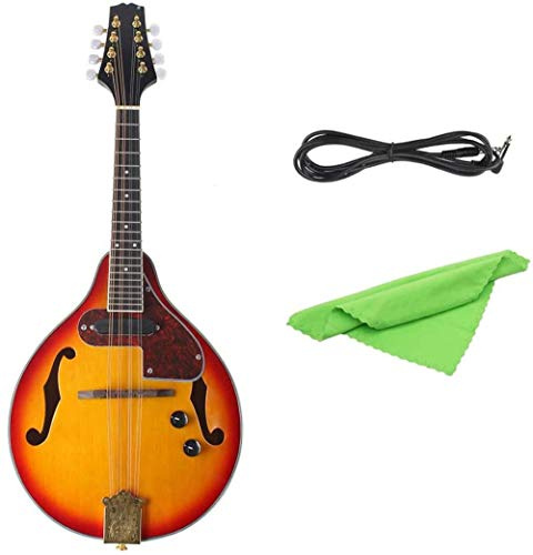 Mandolina 8 cuerdas Mandolina electroacústica Instrumento emergente Asahi Color principiante con toallita para cables