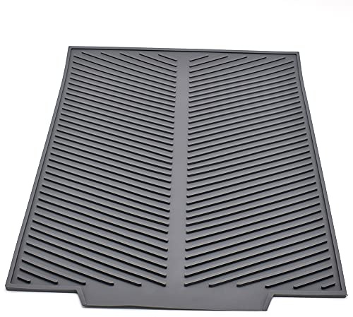 Tumtanm Silicone Draining Board Mat, Folding Draining Mat, 17”x13” Large Drain Pad Eco-Friendly Drainer Mat Heat Resistant Pot Mat Dishwasher Safe Trivet Mat