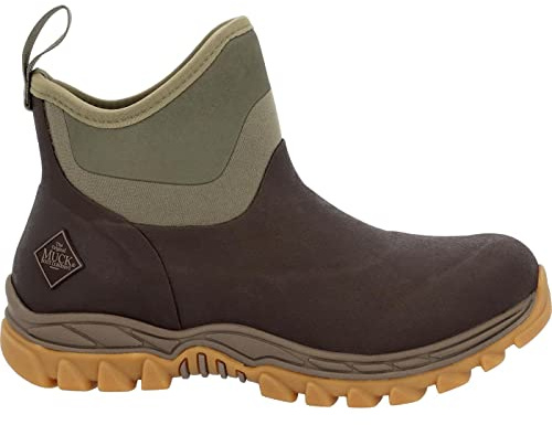 Muck Boots Women's Arctic Sport II Fleece Lined Waterproof Pull on Ankle Boot, Dark Brown, 8