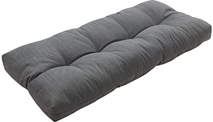 Magpie Fabrics Indoor Outdoor Bench Cushion 42x18, Non-Slip Tufted Long Seat Pads, Patio Loveseat Cushion for Window, Garden, Swing, Settee - Dark Gray