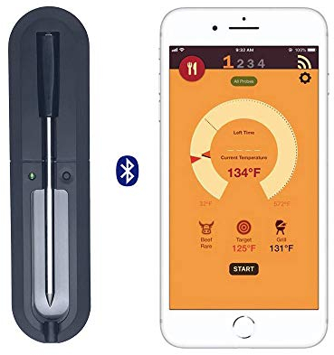 Smart Meat Thermometers with Bluetooth, 30m Long Range Wireless BBQ Meat Thermometer, Digital APP Control Grill Food Probe, Food Thermometer for All Meat, Oven, BBQ, Kitchen, Smoker, Rotisserie